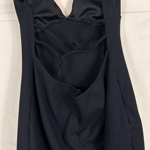 Lulus Little Black Dress‎ V Neck Back Cross Straps Bodycon Large - Picture 9 of 15